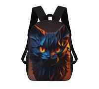 sinyumoney Abstract Cat Portrait Backpacks 3D Printed Kids School Backpack Outdoor Casual Daypack Fashion Casual Children Backpacks Cute Travel Bags 17inch
