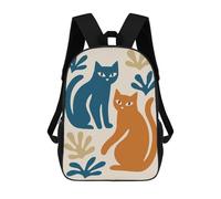 sinyumoney Abstract Cats And Foliage Illustration Backpack School Bag Water Resistant Travel Backpack Computer Bag for Camping Outdoor Adventures And Daily Travel 17inch