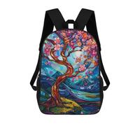 sinyumoney Abstract Cherry Blossoms Daypack Casual Backpacks School Bag For Girls Boys High College Teenagers Rucksack Men Women Travel Laptop Rucksack College Bookbag 17inch