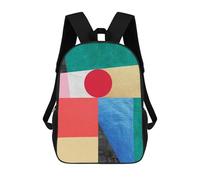 sinyumoney Abstract Collage 02 Children's Backpack, 3D Printed School Backpack, Backpack for Boys Girls, Adjustable School Bag for Primary School 17inch