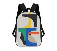 sinyumoney Abstract Collage 2 Backpack 3D Printed Kids School Backpack High Capacity Travel Backpacks Book Bags Kids Backpack 17inch