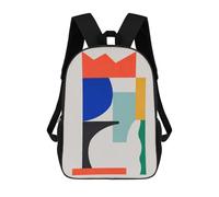 sinyumoney Abstract Collage 9 Backpack School Bag Rucksack for Girls Boys Backpacks Large Capacity Kids Back Pack Lightweight School Bags for Children Students 17inch