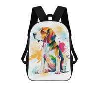 sinyumoney Abstract Colorful Beagle Backpack School Daypacks Business Backpack Water Resistant Bookbag for Girls Boys Teenage 17inch