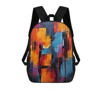 sinyumoney Abstract Colorful Geometric Painting Kids Backpack,School Backpack Kids School Bag 3D Printed Cartoon Large Capacity Backpack for Kids Boys And Girls 17inch