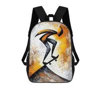 sinyumoney Abstract Cubist Skateboarder in Action on The Ramp Art Backpacks Kids Student Schoolbag,3D Printed Backpacks,Elementary And Middle School Students Backpacks for Boys Girls 17inch