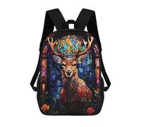 sinyumoney Abstract Deer Backpacks Kids School Backpack School Bag 3D Printed School Bag for Boys Elementary And Middle School Students 17inch