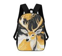 sinyumoney Abstract Deer Painting Art-3 Backpacks Kids School Backpack School Bag 3D Printed School Bag for Boys Elementary And Middle School Students 17inch