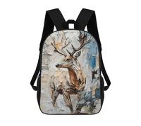 sinyumoney Abstract Deer Painting School Backpack for Girls Backpack Water Repellent Casual Daypack Lightweight Rucksack Boy Girl School Backpack 17inch