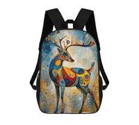 sinyumoney Abstract Deer - Surreal Festive Decorative Animal Art School Backpack School Secondary High School College Backpack Travel for Men/Women 17inch
