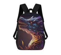 sinyumoney Abstract Dragon Head V2 Backpack School Lightweight Casual Daypack School Backpacks for Boys/Girls/Teenagers 17inch