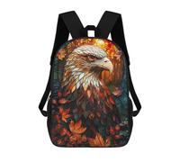 sinyumoney Abstract Eagle Stained Gl Children's School Backpack 3D Printed for Kids Travel Rucksacks Book Bags for Boys Elementary School Students 17inch