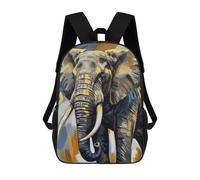 sinyumoney Abstract Elephant Painting Backpacks Kids Student Schoolbag,3D Printed Backpacks,Elementary And Middle School Students Backpacks for Boys Girls 17inch