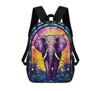 sinyumoney Abstract Elephant Stained Children's School Backpack 3D Printed for Kids Travel Rucksacks Book Bags Kids School Bag 17inch