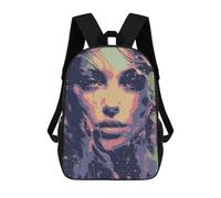 sinyumoney Abstract Face Art Print Children's Backpacks School 3D Printed Bag Bookbag for Kids Travel Rucksacks Boy Girl Book Bags Kids School Bag 17inch