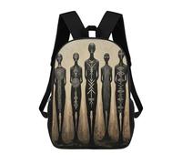 sinyumoney Abstract Figures with Tribal Markings Painting Rucksack Fashion Stationery Backpack Waterproof Casual Daypacks for Men/Women 17inch
