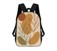 sinyumoney Abstract Floral Art with Earth Tones Backpack School Bag Water Resistant Travel Backpack Computer Bag for Teenage Girls Boys Women Men 17inch