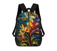 sinyumoney Abstract Floral Fusion Children's Backpack, Schoolbag Large Capacity Students Bookbag Rucksack Knapsack for Boys Girls Adults Teen 17inch