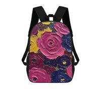 sinyumoney Abstract Floral Painting Backpack School High Secondary School Bags Casual Backpack for Teenage Girls Boys Women Men 17inch
