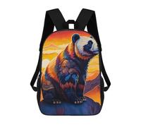 sinyumoney Abstract Fluffy Panda 3D Printed Children's School Backpack for Kids High Capacity Travel Rucksacks Book Bags Kids School Bag Back Pack 17inch