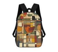 sinyumoney Abstract Geometric Glass Backpack School Lightweight Schoolbag Dayback Bookbag College for Men, Women & Teenage Boys 17inch