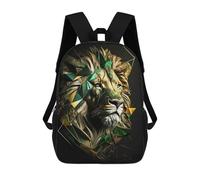 sinyumoney Abstract Gold Green Lion Backpack School Bag Daypacks Business Backpack Water Resistant Bookbag for Men/Women 17inch