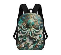 sinyumoney Abstract Gold Octopus Backpack School Fashion Stationery Backpack Waterproof Casual Daypacks for Boys/Girls/Teenagers 17inch