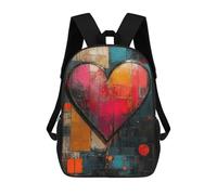 sinyumoney Abstract Heart Painting Backpack School High Secondary School Bags Casual Backpack for Teenage Girls Boys Women Men 17inch
