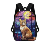 sinyumoney Abstract Japanese Bobtail School Bags Daypacks Business Backpack Water Resistant Bookbag for School/Work/Travel 17inch
