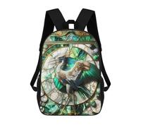 sinyumoney Abstract Japanese Crane Backpack School Bag High Secondary School Bags Casual Backpack for Campus Outdoor Travel Sports 17inch