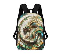 sinyumoney Abstract Japanese Dragon School Bag Bookbag 3D Printed Children's Backpacks for Kids Boy Girl Book Bags Kids School Bag Travel Rucksacks 17inch