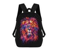 sinyumoney Abstract King Lion School Backpack Water Resistant Computer Rucksack- Perfect for Travel, Work And Daily Use 17inch