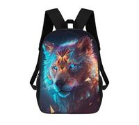 sinyumoney Abstract Lion Wolf Fusion Children's Backpacks School Backpack 3D Printed for Kids Travel Rucksacks Book Bags Kids 17inch School Bag