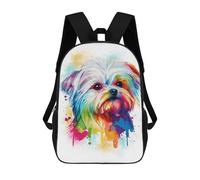 sinyumoney Abstract Maltese Dog Art Backpack School Bag Water Resistant Travel Backpack Computer Bag for Camping Outdoor Adventures And Daily Travel 17inch