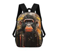 sinyumoney Abstract Monkey Painting Kids Backpack, Kids School Bag 3D Printed School Backpacks for Boys And Teenager School Students 17inch