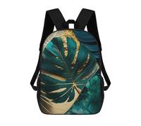 sinyumoney Abstract Monstera Leaf Art Rucksack Lightweight Casual Daypack School Backpacks- Perfect for Travel, Work And Daily Use 17inch