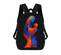 sinyumoney Abstract Mother And Child Illustration School Backpack Business Laptop Rucksack Bag Unisex Casual Daypack for Boys/Girls/Teenagers 17inch
