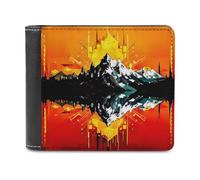 sinyumoney Abstract Mountain Reflections 3D Print Men's Wallet Card Slots Coin Leather RFID Banknote Compartments Minimalist Style Purse Gifts 11.7cm*9.5cm
