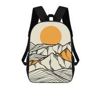 sinyumoney Abstract Mountain Sunset Art Backpack Cartoon Plush Bag, 3D Backpack for Kids School Bag Birthday Gift Idea for Boys And Girls 17inch
