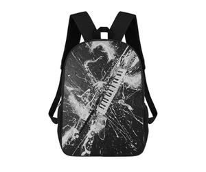 sinyumoney Abstract Musical Instrument Black And White Art 3D Printed Kids School Bag Rucksacks Children's School Fashion Casual Back Pack High Capacity Travel Book Bags Backpack for Kids 17inch