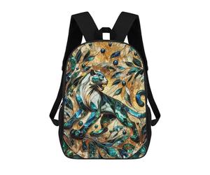 sinyumoney Abstract Panther Kintsugi Backpacks Kids School Backpack Fashion School Bag 3D Printed School Bag for Boys Elementary And Middle School Students 17inch