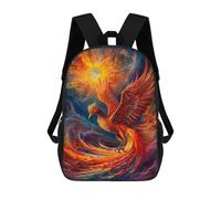 sinyumoney Abstract Phoenix Backpacks Kids School Backpack School Bag 3D Printed School Bag for Boys Elementary And Middle School Students 17inch