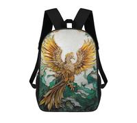 sinyumoney Abstract Phoenix Rucksacks 3D Printed Children Backpacks Fashion Casual Daypack Cute Travel Bags Outdoor Casual Daypack for Boy And Girl 17inch