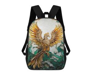 sinyumoney Abstract Phoenix Rucksacks 3D Printed Children Backpacks Fashion Casual Daypack Cute Travel Bags Outdoor Casual Daypack for Boy And Girl 17inch