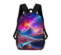 sinyumoney Abstract Pink Mountains Backpack 3D Printed Children's School Backpack for Kids High Capacity Travel Rucksacks Book Bags Kids School Bag Back Pack 17inch