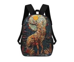 sinyumoney Abstract Raising Deer School Backpack Fashion Stationery Backpack Waterproof Casual Daypacks for Teenage Girls Boys Women Men 17inch