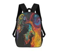 sinyumoney Abstract Silhouette with Colorful Swirls Children's Backpacks 17inch School Backpack 3D Printed Bag Bookbag for Kids Travel Rucksacks Boy Girl Book Bags Kids School Bag
