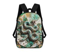 sinyumoney Abstract Snake Kintsugi Backpack, Children's Backpack, Student School Bag Bookbag Rucksack, 3D Printed School Bag for Boys Girls 17inch