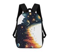 sinyumoney Abstract Space 3D Printed Children's School Backpack for Kids High Capacity Travel Rucksacks Book Bags Kids School Bag Back Pack 17inch