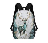 sinyumoney Abstract Stag Kintsugi Art 3D Printed Kids School Bag Rucksacks Children's School Fashion Casual Back Pack High Capacity Travel Book Bags Backpack for Kids 17inch