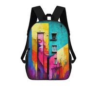 sinyumoney Abstract Street Art I Children's School Backpack 3D Printed for Kids Travel Rucksacks Book Bags Kids School Bag 17inch